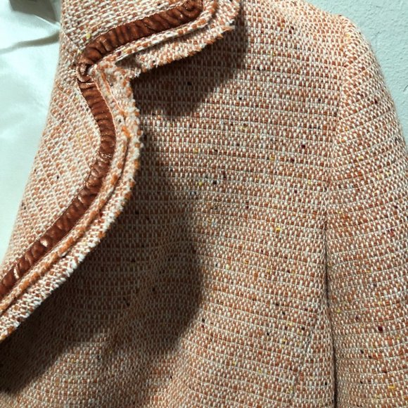 {Kate Hill} Pink Tweed Wool Blazer size 8 - Picture 3 of 10